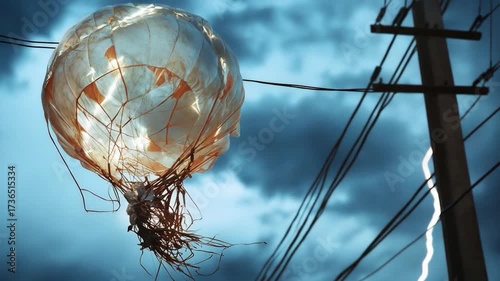 A colorful hot air balloon soaring through the sky