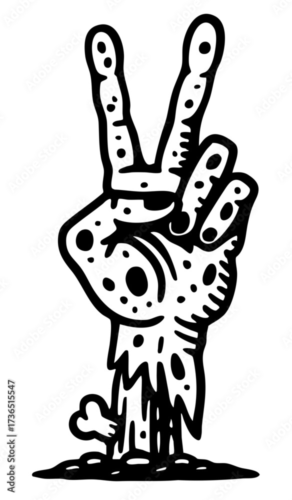 ilustracion de mano de zombie