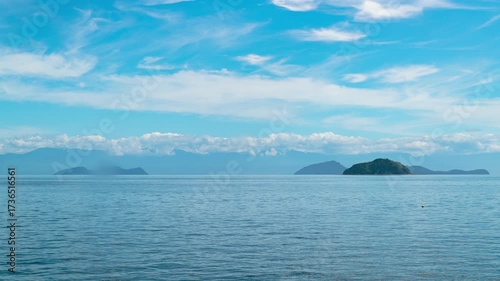 Timelapse of islands in Seto inland sea in Hiroshima prefecture, Japan