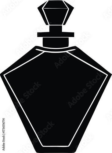 Bottle of branded scent silhouette vector