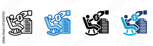 Retirement Plan icon Multi Style Vector Illustration