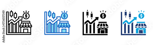 Money Markets icon Multi Style Vector Illustration