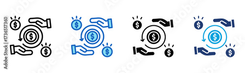 Gedge Funds icon Multi Style Vector Illustration