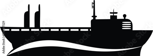 Oil Tanker Logo silhouette vector illustration