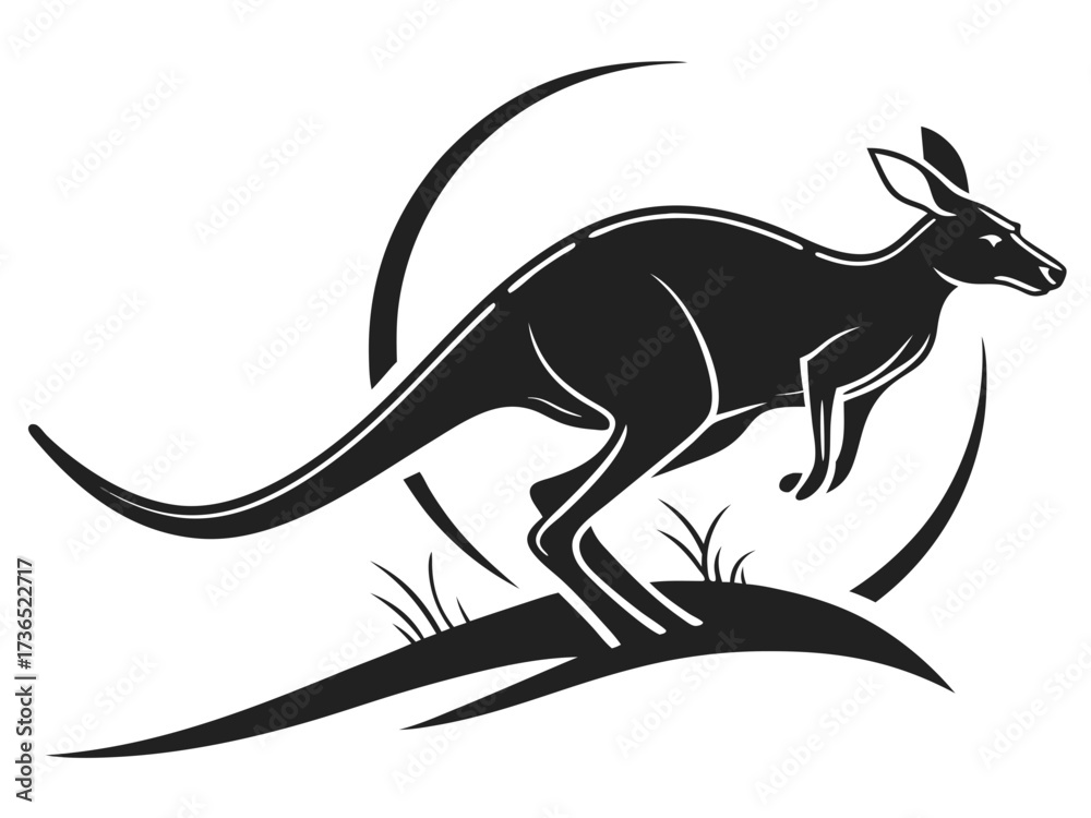 Fototapeta premium A Modern Kangaroo Logo Design