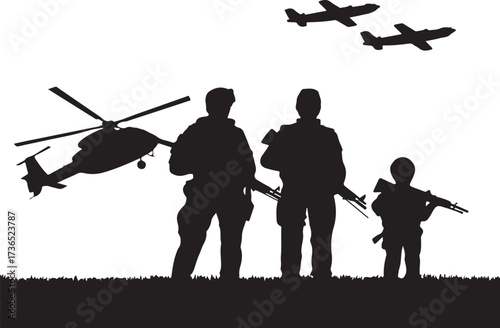 Brave soldiers defend nation with air support
