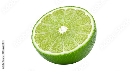 Fresh Half Lime Cutout isolated on a white background 