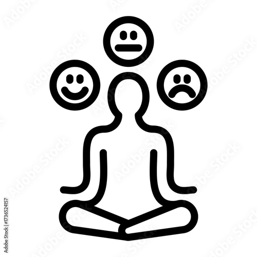 Emotional Balance simple line icon