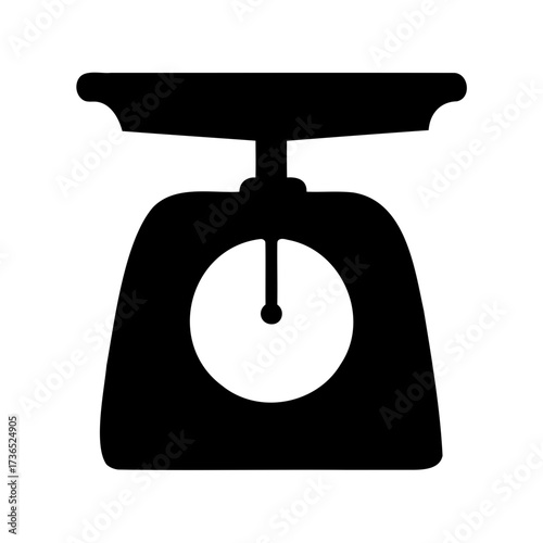 Silhouette of a classic mechanical kitchen scale for measuring weight and mass