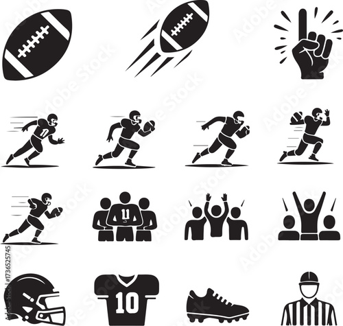 Awesome football game day icons for sports designs