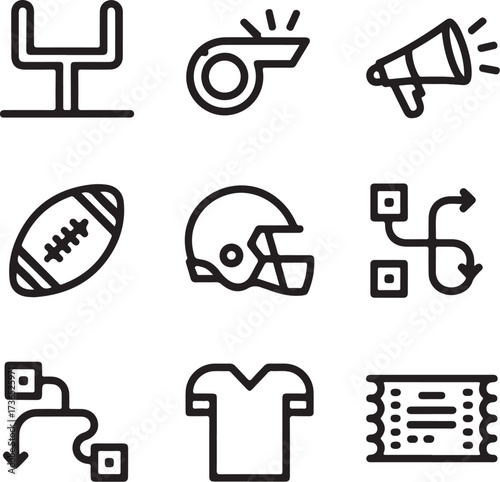 American football icons for sports marketing success