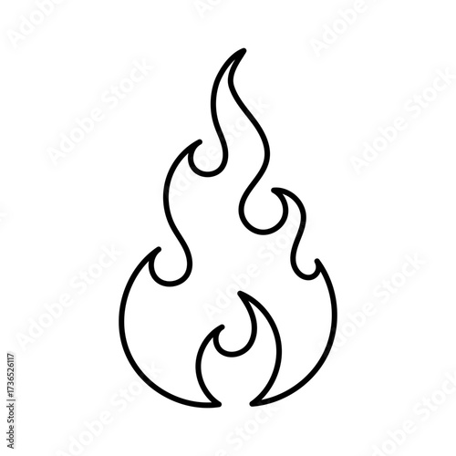 Fire Flame Icon Vector Illustration Design Template. Editable stroke.