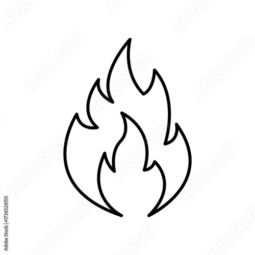 Fire Flame Icon Vector Illustration Design Template. Editable stroke.