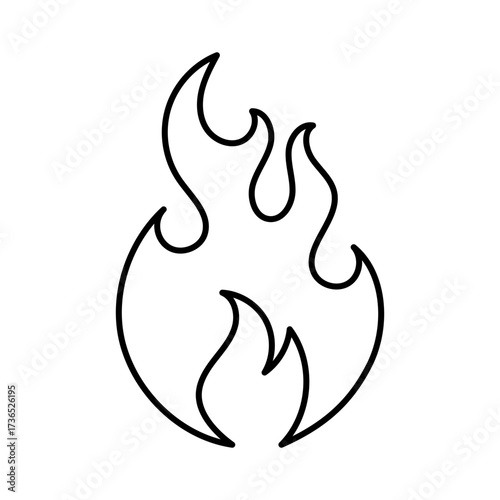 Fire Flame Icon Vector Illustration Design Template. Editable stroke.