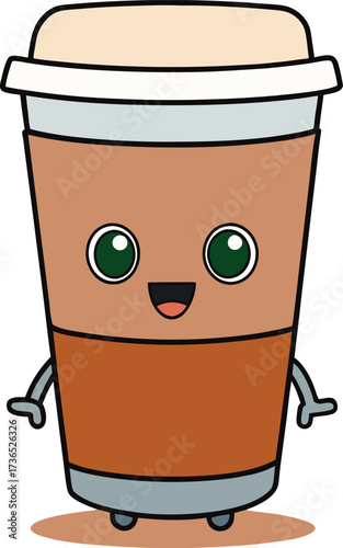 Flat Vector Coffee To Go Cup Design