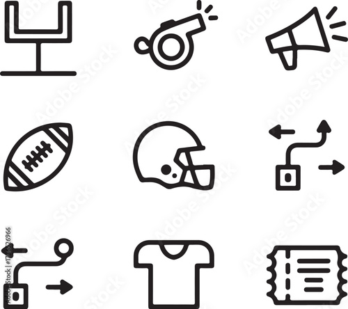 Game day icons for a winning football campaign