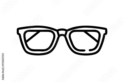 Transparent Eyeglasses Silhouettes Various Styles on White Background spectacles eyewear