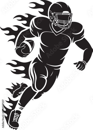 Dynamic football player bursts into flames icon