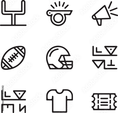 Bold football icons for a dynamic sports design