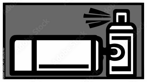 Personal Hygiene Products Icon: Deodorant Spray Can and Antiperspirant Stick Graphic Representation for Body Care