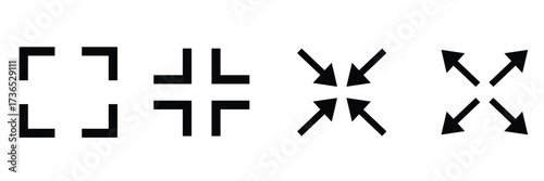 Vector illustration of zoom in and zoom out icons. EPS 10