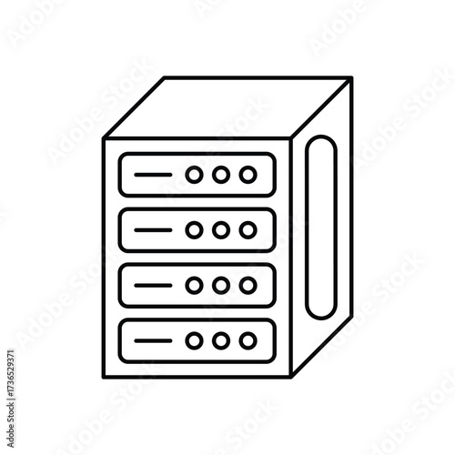 Server Rack Oultine Icon - Technology Symbol