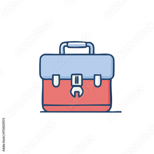 An illustration of a toolbox, perfect for repair, maintenance, or any DIY project. This image showcases a toolbox ready to help in any job