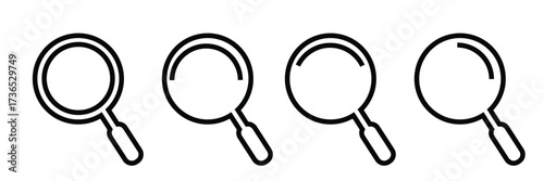 Zoom In and Zoom Out icon vector illustration. Magnifying glass set. Zoom In and Out symbol isolated on white background.  EPS10