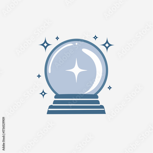 A crystal ball illustration depicting fortune, future predictions, and mystical divination