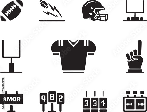 Exciting football icons celebrating sports passion