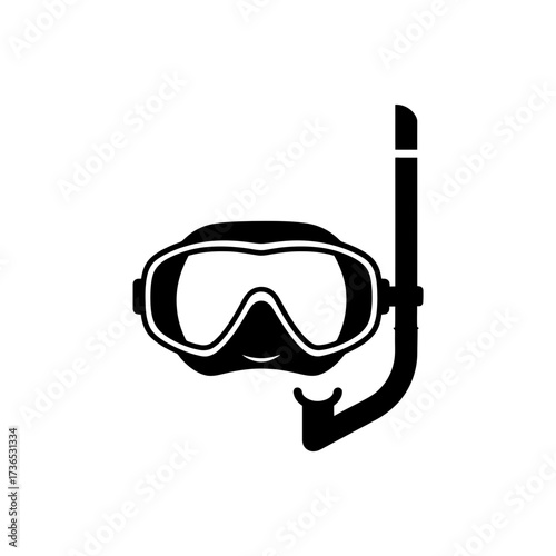 Vector art of snorkel mask and tube for underwater exploration