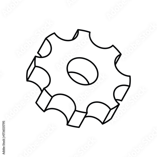 Settings Gear Oultine Icon - Technology Symbol