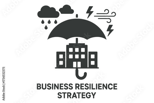 Business resilience strategy protecting building from storm weather and lightning