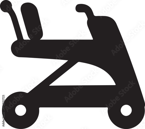 Baby walker icon,Baby carry cot, in silhouette 