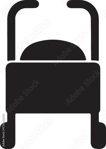 Baby walker icon,Baby carry cot, in silhouette 