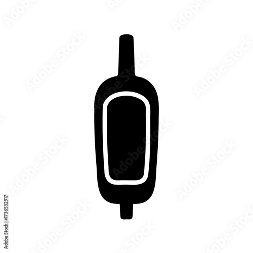 Black silhouette of a unique aromatherapy oil bottle with diffuser top