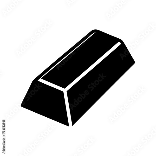 Isometric representation of a generic ingot, a precious metal like gold or silver