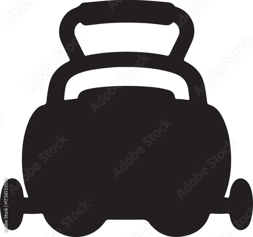 Baby walker icon,Baby carry cot, in silhouette 