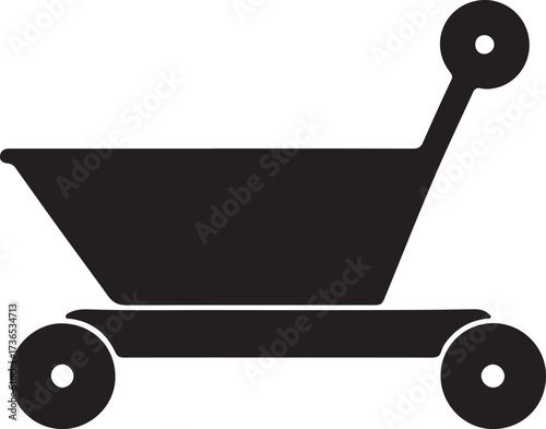 Baby walker icon,Baby carry cot, in silhouette 