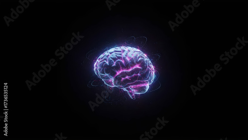 Blue and pink brain on a black background: nanotechnology, ai beyond the human mind, research and medicine reimagined