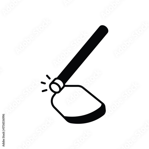 Hoe Black Solid Glyph Vector Icon