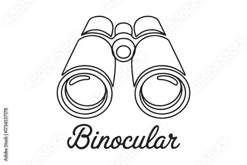 Continuous one line drawing of Binocular. Binocular single line art vector design. one line Icon drawing with white background