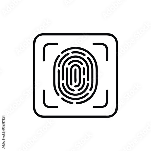 Biometric Identification Fingerprint Scan on Background Icon