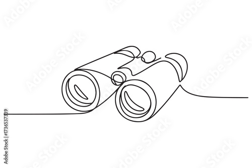 Continuous one line drawing of Binocular. Binocular single line art vector design. one line Icon drawing with white background
