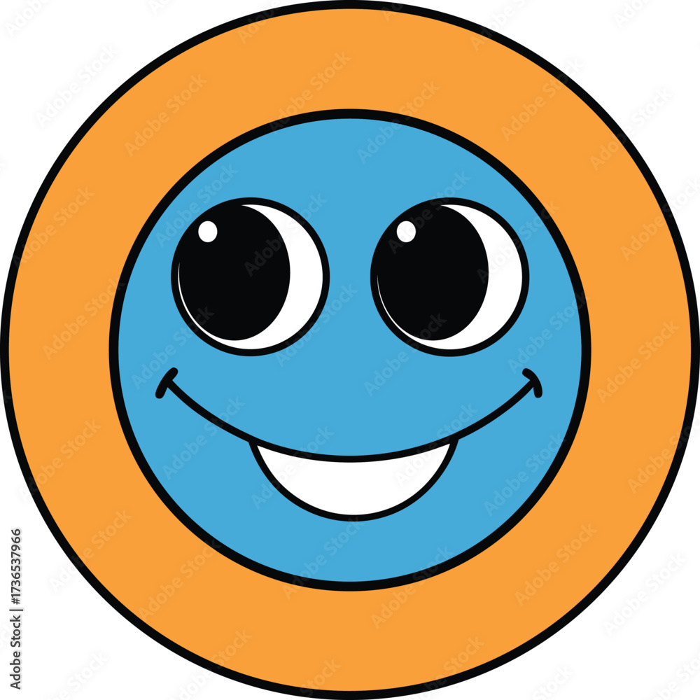 Fototapeta premium Simple Vector Smiley Face Circle Illustration