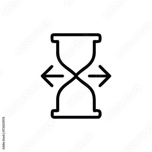 Hourglass with Left Right Arrows in Outline Style and Background