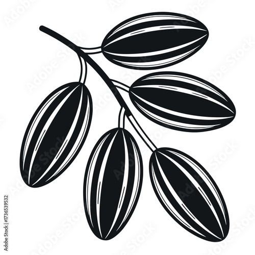 Black colour Dates and tea cup for iftar silhouette vector illustration, solid white background (8).eps
