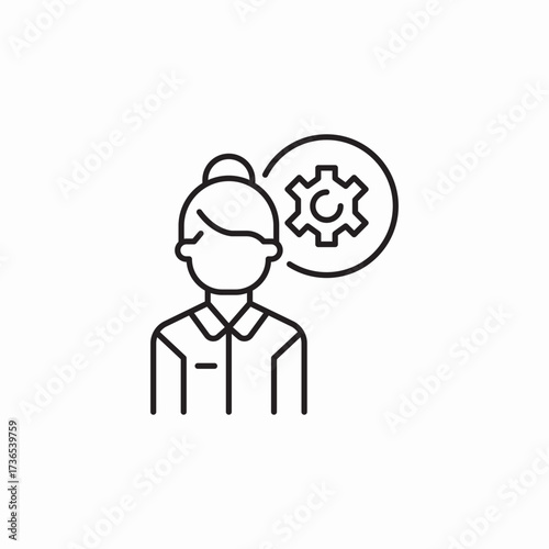 manager employee female icon sign vector