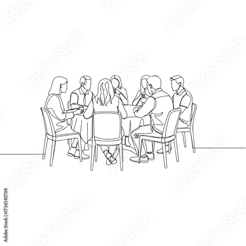 People sitting around a table discussing important matters.