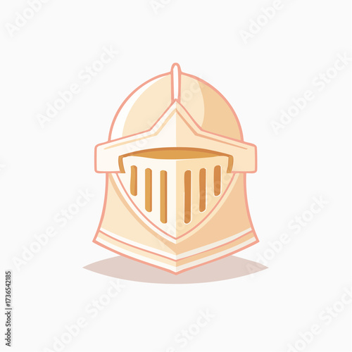 Illustration of a stylized medieval knight's helmet, a symbol of protection